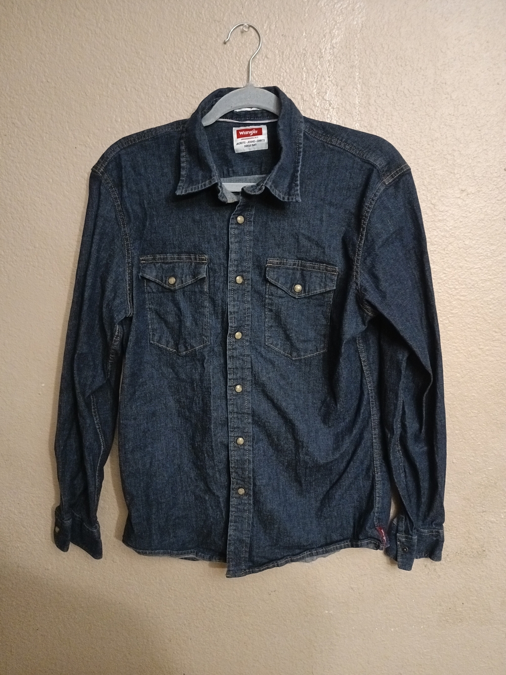 Wrangler Indigo Denim Western Button-Down Shirt
